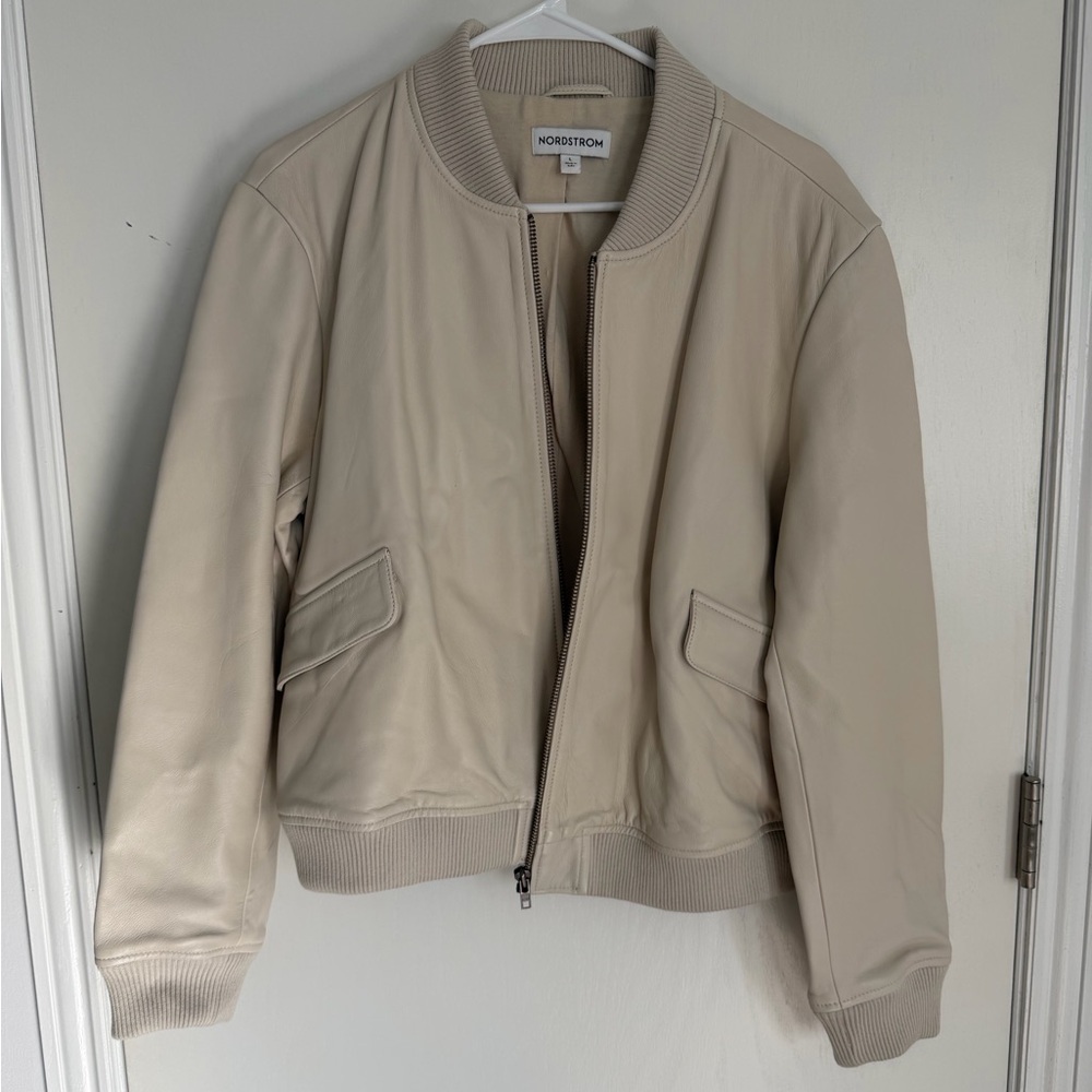 Nordstrom Beige Bomber Jacket